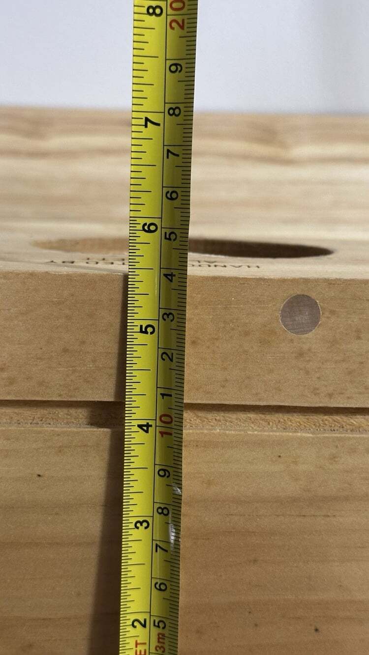 Vintage Rustic Wooden Wall Shelf  Heart Cutout Pegs 24” Cottagecore Farmhouse - Picture 8 of 9